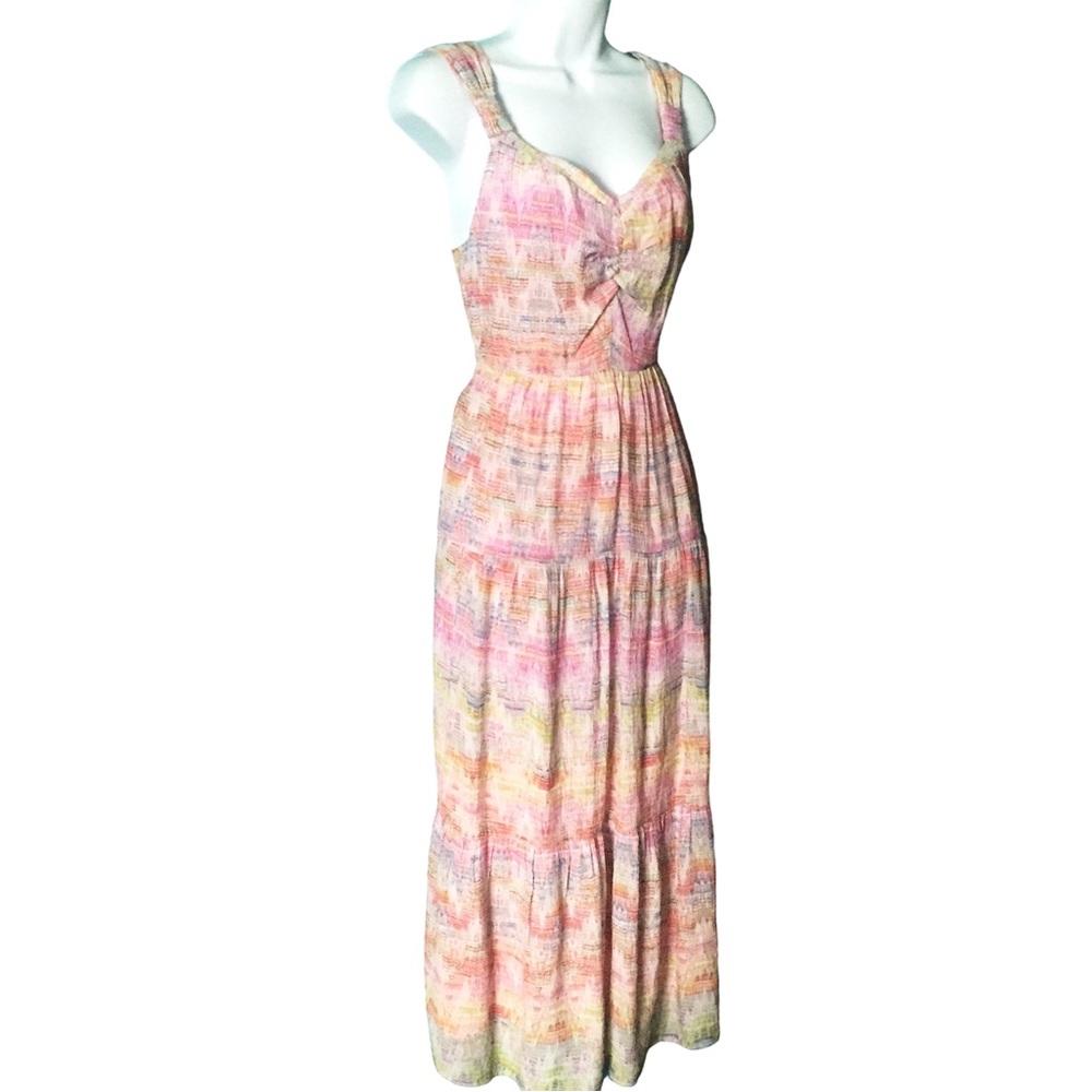 Ecru Mirren Tiered Skirt Fit & Flare Midi Dress